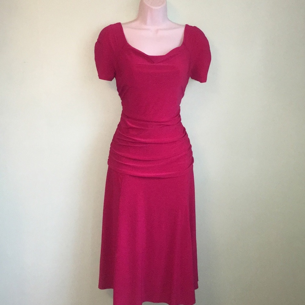 Vintage 80’s 90’s Y2K Hot Pink Dress size XL Modern Size Medium